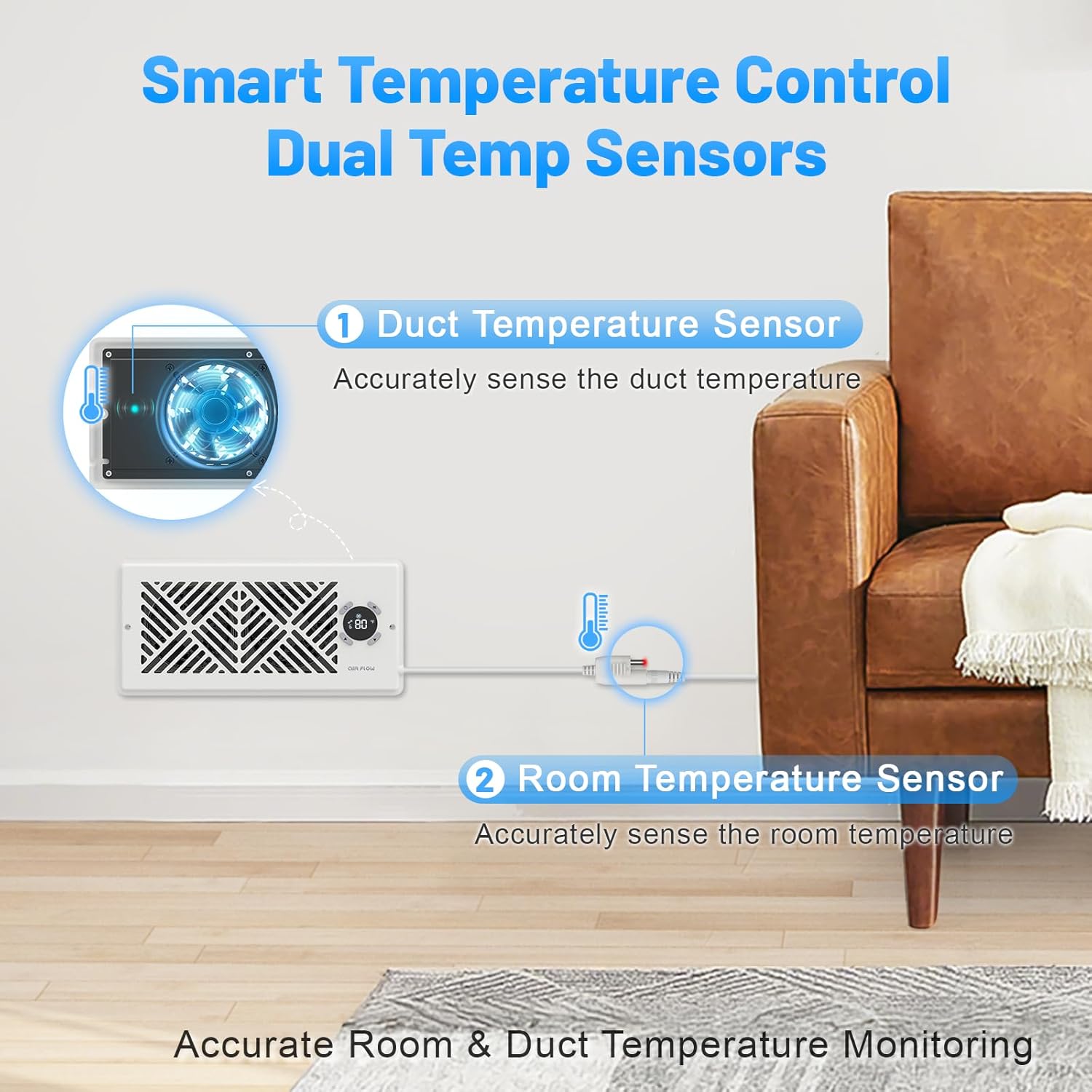 Smart Vent Booster Fan for 4"x10" Registers