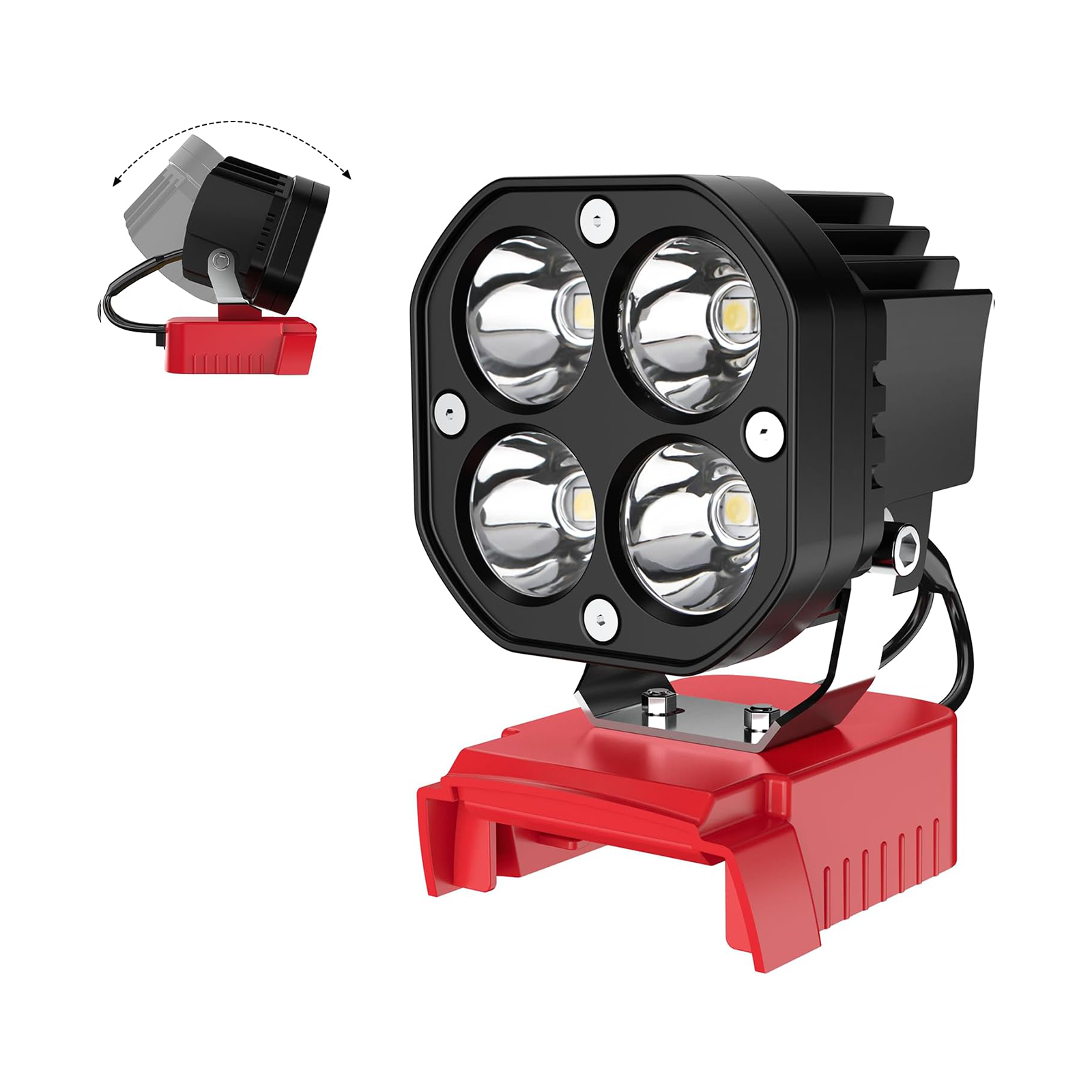 40W LED Work Light for Milwaukee 18V – 6000LM, Cordless & Adjustable
